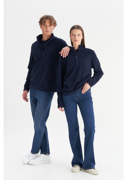 Anti-Pilling Tüylenme Yapmayan Standart Fit Dik Yaka Polar Sweatshirt fırsatları