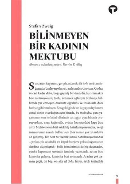 Bilinmeyen Bir Kadının Mektubu