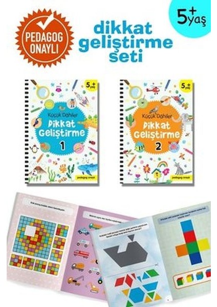Küçük Dahiler Dikkat Geliştirme Seti - 5+ Yaş-2 Kitap Takım