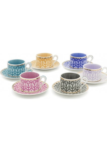 Türk Kahve Fincanı Bone China Papatya Desen 6 Kişilik 12 Parça indirimleri