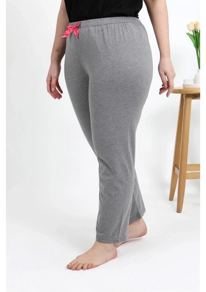 Kadın Pamuklu Büyük Beden Alt Pijama Gri modelleri