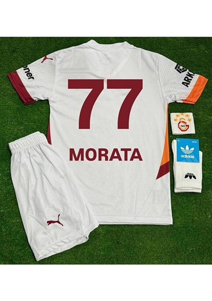 G̸a̸l̸a̸t̸a̸s̸a̸r̸a̸y̸ 2024/25 Beyaz M̸o̸r̸a̸t̸a̸ Çocuk Forması 4lü Set