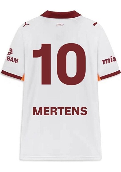 G̸a̸l̸a̸t̸a̸s̸a̸r̸a̸y̸ ̸ 26 Beş Yıldızlı Mertens 10 Deplasman Beyaz Yakalı Yetişkin Taraftar Forması
