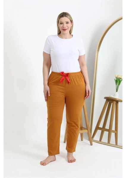 Kadın Pamuklu Büyük Beden Alt Pijama Hardal fiyatları