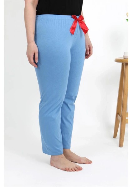 Kadın Pamuklu Büyük Beden Alt Pijama Mavi modelleri