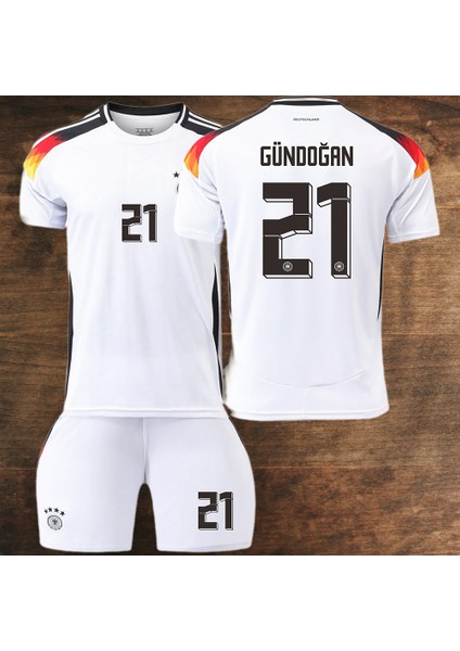 Almanya Milli Takım Iç Saha Beyaz Ilkay Gündoğan Çocuk Forması 4lü Set