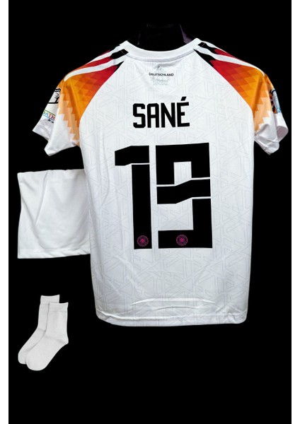 Almanya Milli Takım Iç Saha Beyaz Leroy Sane Çocuk Forması 4lü Set
