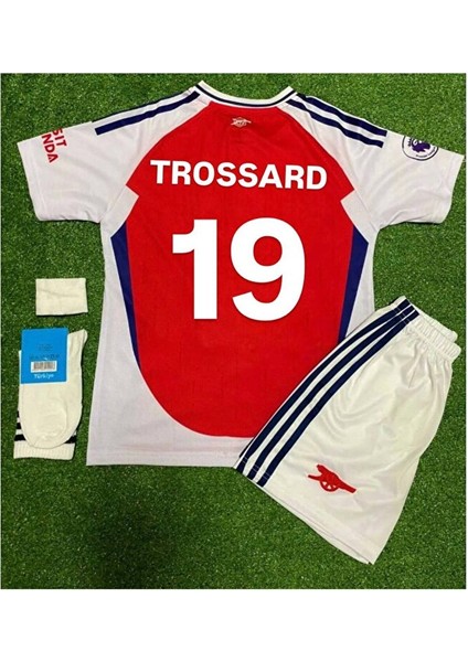 Arsenal 2024/25 Iç Saha Kırmızı Trossard Çocuk Forması 4lü Set