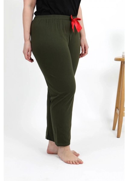 Kadın Pamuklu Büyük Beden Alt Pijama Haki modelleri