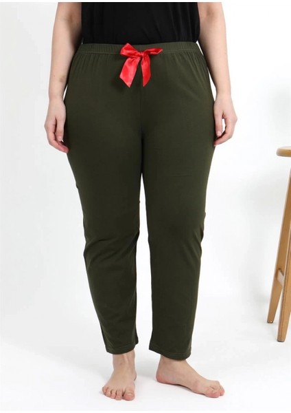 Kadın Pamuklu Büyük Beden Alt Pijama Haki fırsatları