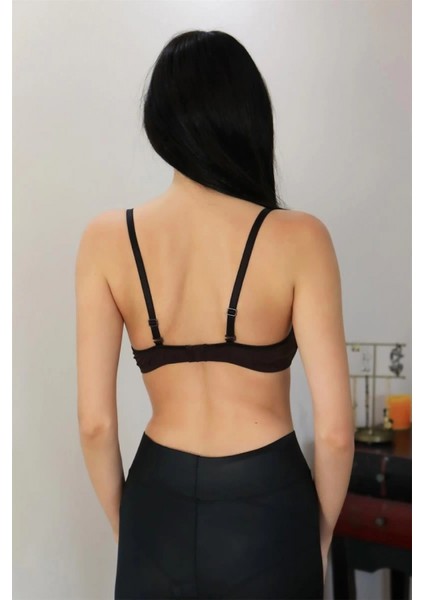 Kadın Destekli Balenli Önden Açılır Dekolteli Sütyen Kahve indirimleri