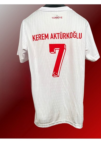 A Milli Takım Yeni Sezon Deplasman Beyaz Kerem Aktürkoğlu Yetişkin Forması