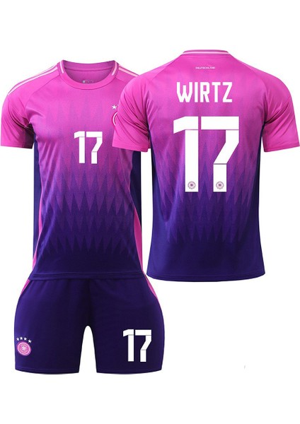 Almanya Milli Takım Deplasman Pembe Wırtz Çocuk Forması 4lü Set