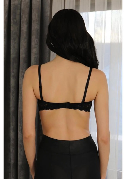 Kadın Yarım Destekli Balenli Straplez Sütyen Siyah indirimleri