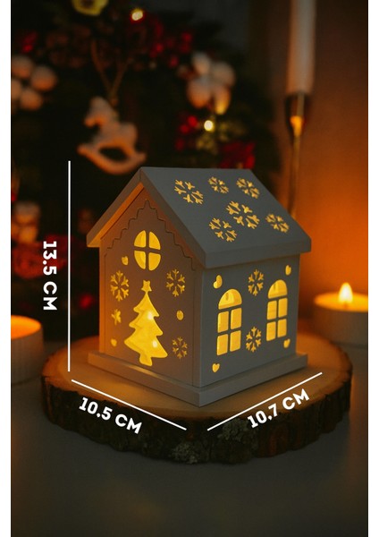 Christmas Dekoratif Işıklı Ev – 7 Parçalı El Yapımı Yılbaşı Evi | Sıcak ve Huzurlu Atmosfer modelleri