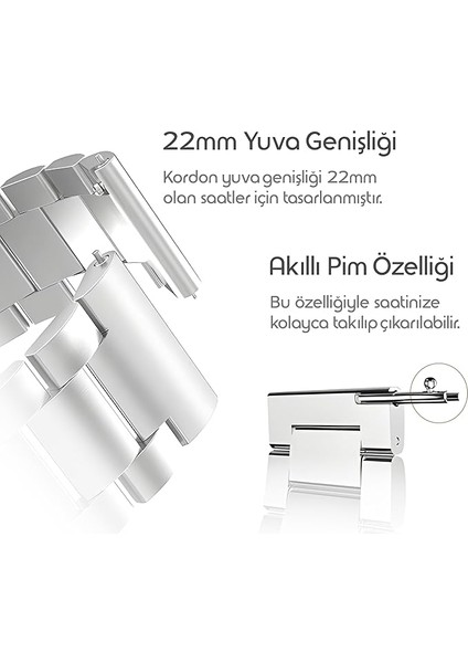 & Samsung | 20MM Paslanmaz Çelik Metal Saat Kordonu | Suya Dayanıklı, Çelik Pimli, Şık ve Dayanıklı fırsatları