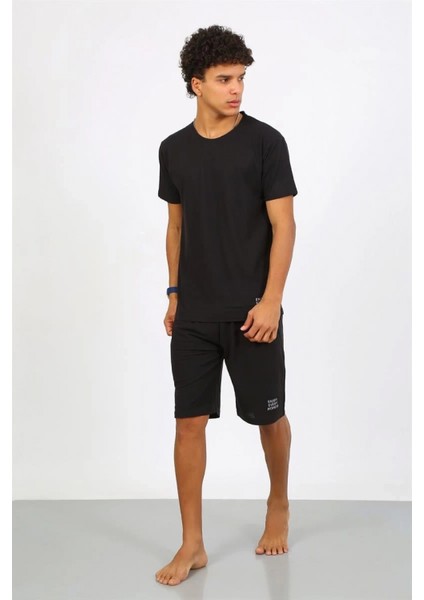Erkek Pamuk Lakost Alt Üst Kaprili Pijama Takım Siyah fiyatları