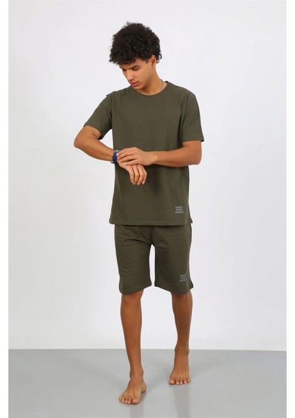 Erkek Pamuk Lakost Alt Üst Kaprili Pijama Takım Haki fiyatları