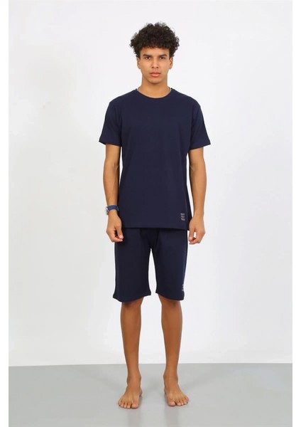 Erkek Pamuk Lakost Alt Üst Kaprili Pijama Takım Lacivert modelleri