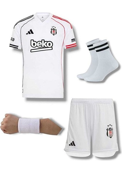Beşiktâş' 2026 Isimsiz Yeni Sezon Deplasman Beyaz Çocuk Forması 4'lü Set