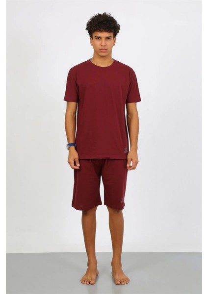 Erkek Pamuk Lakost Alt Üst Kaprili Pijama Takım Bordo fırsatları