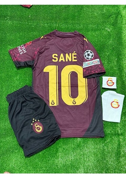 5-Yıldızlı 2026 Galatâsarây./ Leroy Sane / Alternatif Bordo Yeni Sezon Çocuk Forması 4'lü Set