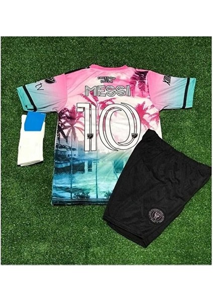 I.n.t.e.r Miami 2024/25 Yeni Sezon Lionel Messi Çocuk Forması 3'lü Set (City) modelleri
