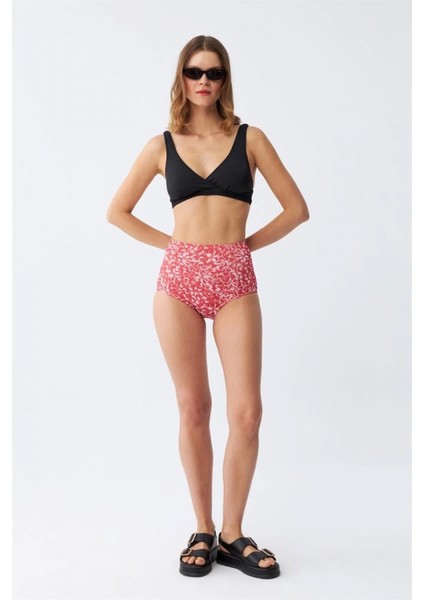 Kadın Pedli Yüksek Bel Bikini Takımı - Siyah