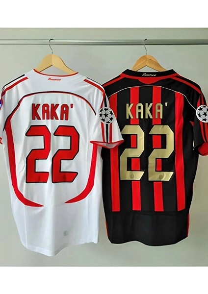 2006/07 Efsane Mılan Kadrosu /kaka Beyaz/kırmızı 2li Set/kısa Kol Yetişkin Forması