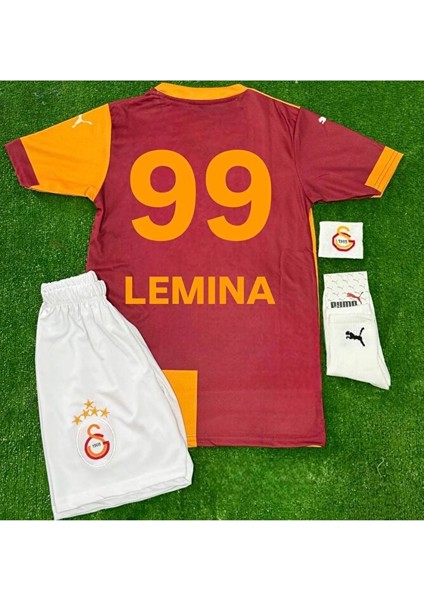 Galatasaray 2025/26 5 Yıldızlı Lemına Iç Saha Forması Çocuk 4lü Set