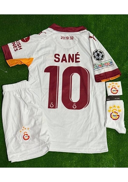Gâlatâsarây 2026 Leroy Sane Yeni Sezon Deplasman Beyaz Çocuk Forması Şampiyonlar Ligi (Patch)