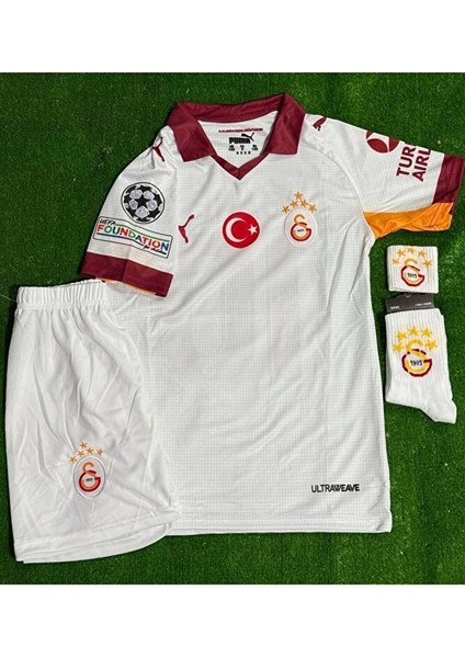 Gâlatâsarây 2026 Leroy Sane Yeni Sezon Deplasman Beyaz Çocuk Forması Şampiyonlar Ligi (Patch) fiyatları