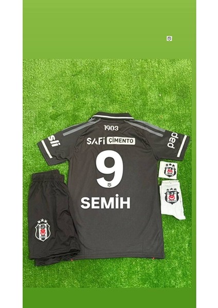 *b*e*ş*i*k*t*a*ş* 26 Semih 9 Deplasman Siyah Yakalı Çocuk Taraftar Forması