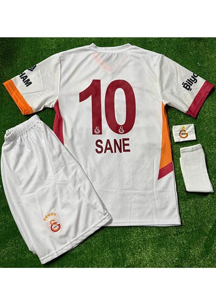 Galatasaray 2024/25 Sane Deplasman Beyaz Çocuk Forması 4 Lü Set