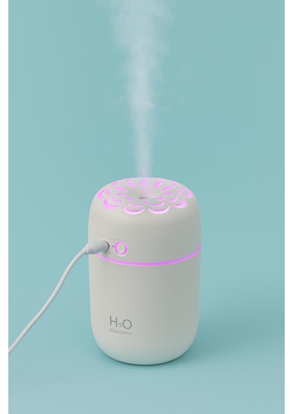 Yeni H2O Çiçek Desenli +1 Flitre ve +1 Koku Hediyeli Hava Nemlendicirisi Gecel Lambası Ortam Hava Yumusatıcı Humudifier Hava Nemlendirici Buhar Makinası 250 ml fiyatları