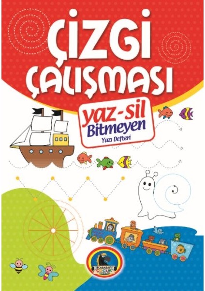Yaz-Sil Çizgi Çalışması Bitmeyen Yazı Defteri+Tahta Kalm