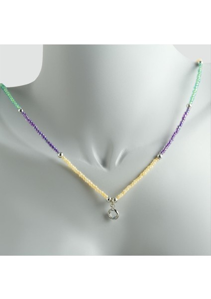 Techmrt Renkli Kum Boncuk Taşlı Kolye-Model-1 fiyatları