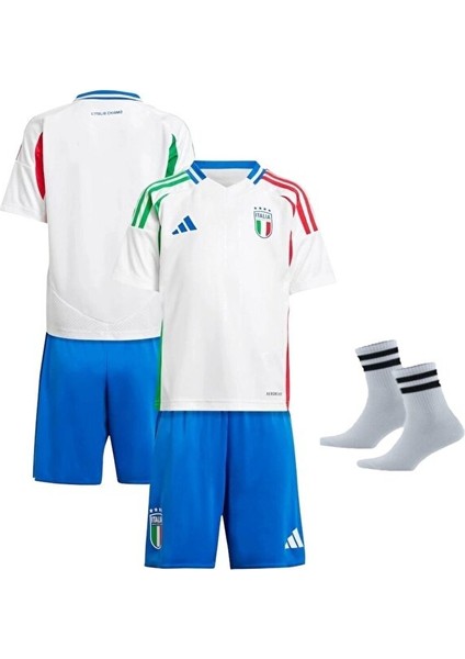 Italya Avrupa Milli Takım Çocuk Futbol Forma 3'lü Set Forma+Şort+Çorap