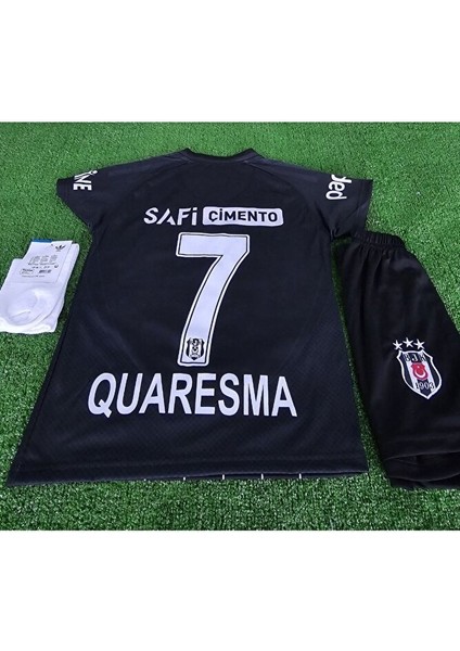 Beşiktaş 24/25 Quarejma 7 Deplasman Siyah Çoçuk Forması Forma+Şort+Çorap+Bileklik