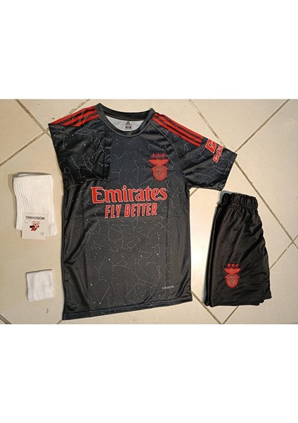 Benfica Kerem Aktürkoğlu Siyah 4 Lü Çocuk Futbol Forma. Şort+Forma+Çorap+Bileklik fiyatları