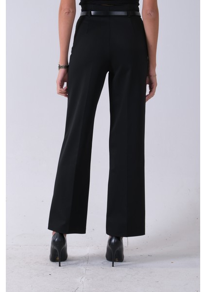 Siyah Fleto Cepli Düz Pantolon 03030309.01 indirimleri