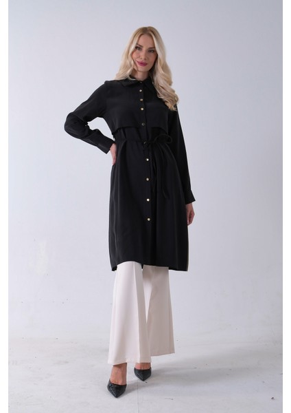 Siyah Önü Aller Detaylı Bağcıklı Modal Tunik 31050762.01 fiyatları