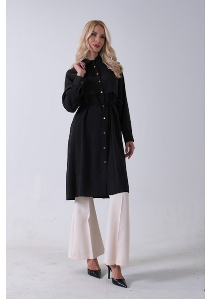 Siyah Önü Aller Detaylı Bağcıklı Modal Tunik 31050762.01 modelleri