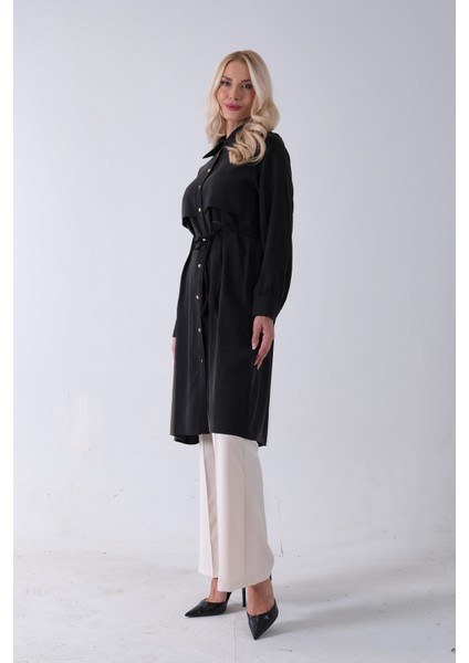 Siyah Önü Aller Detaylı Bağcıklı Modal Tunik 31050762.01 indirimleri