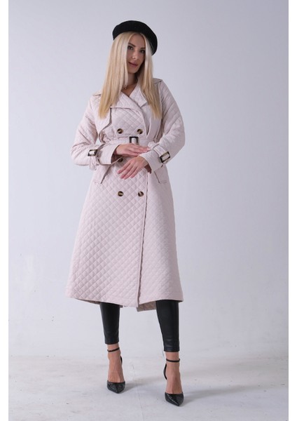 Taş Beli Kemerli Düğme Kapamalı Kapitone Desenli Trenç 44520205.50 fiyatları