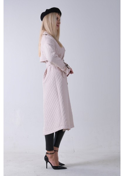 Taş Beli Kemerli Düğme Kapamalı Kapitone Desenli Trenç 44520205.50 fırsatları