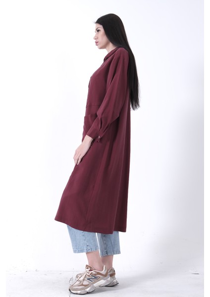 Bordo Çift Cep Detaylı Fermuar Kapamalı Kapüşonlu Kap 44510684.04 indirimleri