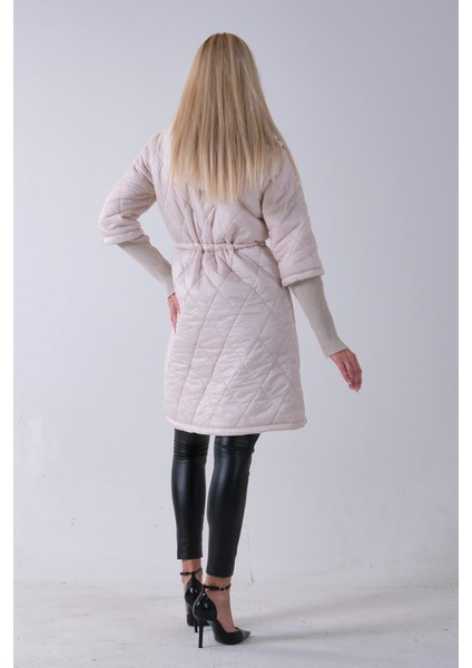 Taş Bileği Lastikli Kapüşonlu Baklava Desenli Şişme Mont 44520207.50 fırsatları