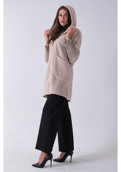 Bej 2 Torba Cep Kapüşonlu Düğme Kapamalı Bileği Lastikli Peluş Kaban 41630062.55 indirimleri