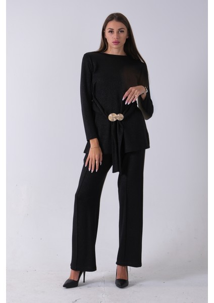 Siyah Altın Toka Detaylı Pantolonlu Takım 4577282.01 fiyatları